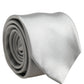 Dolce & Gabbana Gray Satin 100% Silk Adjustable Tied Men Necktie Tie