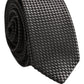 Dolce & Gabbana Dark Gray Textured Silk Adjustable Necktie Accessory Tie