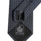 Dolce & Gabbana Dark Blue Silk Geometric Adjustable Tied Necktie Tie