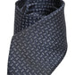 Dolce & Gabbana Dark Blue Silk Geometric Adjustable Tied Necktie Tie