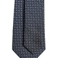 Dolce & Gabbana Dark Blue Silk Geometric Adjustable Tied Necktie Tie