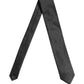 Dolce & Gabbana Black Jacquard Silk Adjustable Necktie Men Accessory Tie