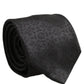 Dolce & Gabbana Black Swirl Pattern Silk Adjustable Necktie Accessory Tie