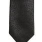 Dolce & Gabbana Black Jacquard Silk Adjustable Necktie Men Accessory Tie