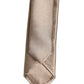 Dolce & Gabbana Brown Satin 100% Silk Adjustable Tied Men Necktie Tie