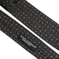 Dolce & Gabbana Dark Gray Polka Dot Silk Adjustable Necktie Accessory Tie