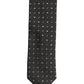 Dolce & Gabbana Dark Gray Polka Dot Silk Adjustable Necktie Accessory Tie