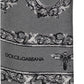 Dolce & Gabbana Men Gray Bee Silk Skinny Twilly Foulard Scarf