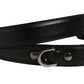 Dolce & Gabbana Black Leather Silver Tone Metal Buckle Belt