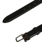 Dolce & Gabbana Black Leather Silver Tone Metal Buckle Belt