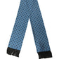Dolce & Gabbana Blue Polka Dot Silk Fringed Lace Stole Scarf