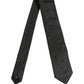 Dolce & Gabbana Black Geometric Circle Adjustable Necktie Accessory Tie