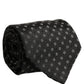 Dolce & Gabbana Black Geometric Circle Adjustable Necktie Accessory Tie