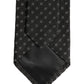 Dolce & Gabbana Black Geometric Circle Adjustable Necktie Accessory Tie