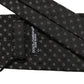 Dolce & Gabbana Black Geometric Circle Adjustable Necktie Accessory Tie