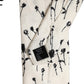 Dolce & Gabbana Off White Floral Print Adjustable Necktie Accessory Tie