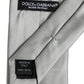 Dolce & Gabbana Gray Satin 100% Silk Adjustable Tied Men Necktie Tie