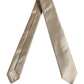 Dolce & Gabbana Beige Satin Silk Adjustable Tied Necktie Accessory Tie