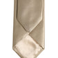 Dolce & Gabbana Beige Satin Silk Adjustable Tied Necktie Accessory Tie