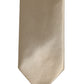Dolce & Gabbana Beige Satin Silk Adjustable Tied Necktie Accessory Tie