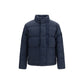 Stone Island Blue Nylon Full-Length Jacket