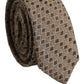 Dolce & Gabbana Brown Patterned Wool Adjustable Necktie Men Accessory Tie