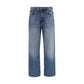 Off-White Blue Cotton Slim Fit Jeans