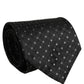 Dolce & Gabbana Black Jacquard Silk Adjustable Men Necktie Accessory Tie