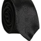 Dolce & Gabbana Black Silk Jacquard Adjustable Men Necktie Accessory Tie
