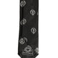Dolce & Gabbana Black Crest Emblem Silk Adjustable Necktie Accessory Tie