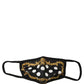 Dolce & Gabbana Black Baroque Print Polka Dot Elastic Ear Strap Face Mask