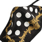Dolce & Gabbana Black Baroque Print Polka Dot Elastic Ear Strap Face Mask