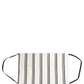 Dolce & Gabbana White Black Pinstripe Pleated Elastic Ear Strap Face Mask