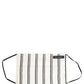 Dolce & Gabbana White Black Pinstripe Pleated Elastic Ear Strap Face Mask