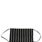 Dolce & Gabbana Black White Pinstripe Pleated Elastic Ear Strap Face Mask