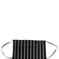Dolce & Gabbana Black White Pinstripe Pleated Elastic Ear Strap Face Mask