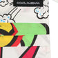 Dolce & Gabbana White Comic Print Pleated Elastic Ear Strap Face Mask
