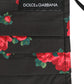 Dolce & Gabbana Black Floral Print Pleated Elastic Ear Strap Face Mask