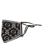 Dolce & Gabbana Black White Logo Baroque Elastic Ear Strap Face Mask