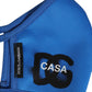 Dolce & Gabbana Blue Polyester DG CASA Logo Elastic Ear Strap Face Mask