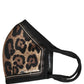 Dolce & Gabbana Brown Black Leopard Print Elastic Ear Strap Face Mask