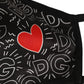 Dolce & Gabbana Black Heart DG Logo Monogram Elastic Ear Strap Face Mask