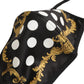 Dolce & Gabbana Black Baroque Print Polka Dot Elastic Ear Strap Face Mask