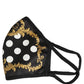 Dolce & Gabbana Black Baroque Print Polka Dot Elastic Ear Strap Face Mask