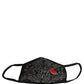 Dolce & Gabbana Black Heart DG Logo Monogram Elastic Ear Strap Face Mask