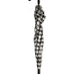 Dolce & Gabbana Black White Gingham Check Cotton Long Handle Umbrella