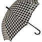 Dolce & Gabbana Black White Gingham Check Cotton Long Handle Umbrella