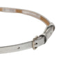 Dolce & Gabbana Metallic Silver Leather Square Buckle Belt