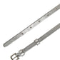 Dolce & Gabbana Metallic Silver Leather Square Buckle Belt