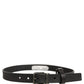 Dolce & Gabbana Black Leather Antique Finish Buckle Belt